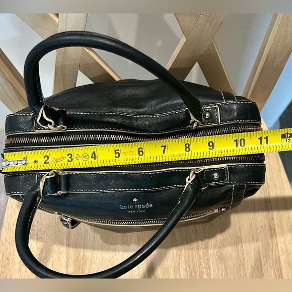 Vintage Kate Spade Black Satchel with Cream Stitching - Picture 8 of 8